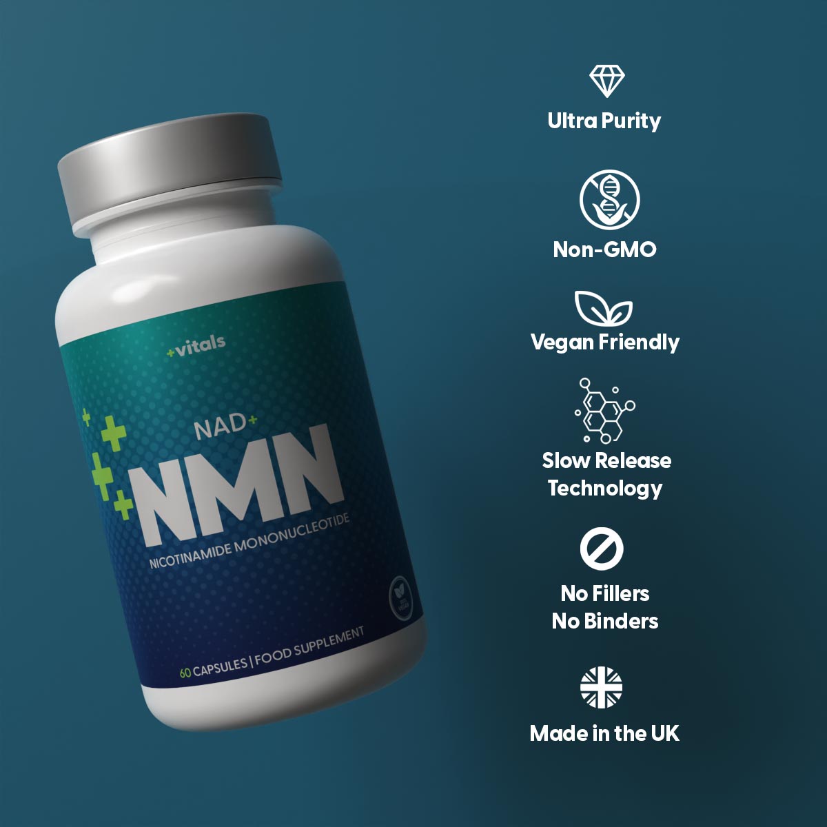 Premium NMN - Nicotinamide Mononucleotide Supplement - 60 Capsules